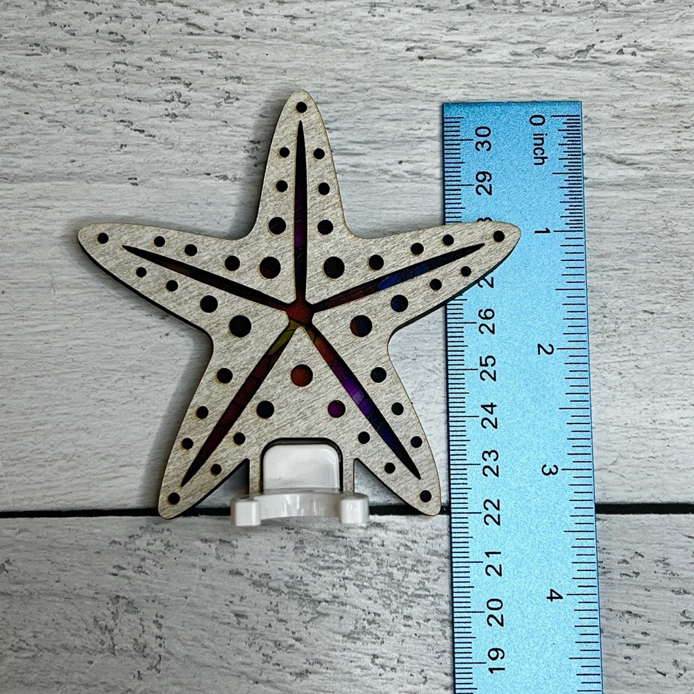Starfish Night‎ Light Wood Handcrafted Colorful Beach Coastal Home Decor - Picture 4 of 10